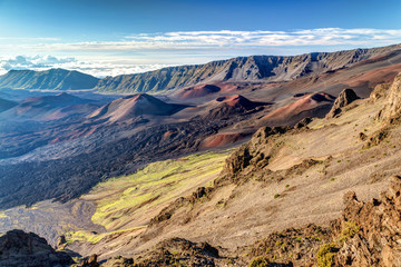 Volcano crater and cinder cones at the summit of Haleakala on Maui, Hawaii