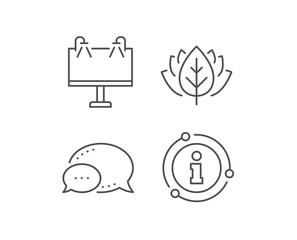 Road Ads banner line icon. Chat bubble, info sign elements. Advertisement symbol. Business offer sign. Linear road banner outline icon. Information bubble. Vector