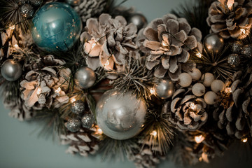 Obraz na płótnie Canvas Christmas gifts. Christmas time. Gifts. Background. Bokeh. Lights. Decoration. 