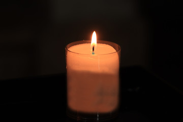 Votive candles in a church