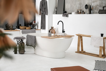 Stylish interior of clean bathroom