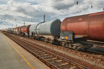 Fototapeta na wymiar Freight train silo wagon detail