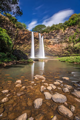 Wailua falls from the bottom on Kauai, Hawaii