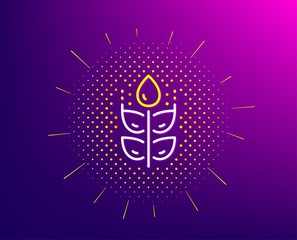 Gluten free line icon. Halftone pattern. Organic tested sign. Natural product symbol. Gradient background. Gluten free line icon. Yellow halftone pattern. Vector