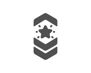 Star award sign. Shoulder strap stars icon. Best rank symbol. Classic flat style. Simple shoulder strap icon. Vector