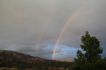 Fototapeta na wymiar Double rainbow