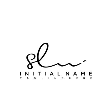 Initial letter SL Signature handwriting Logo Vector