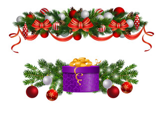 Vector Christmas Fir Decoration isolated