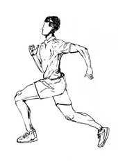 runner hand drawn illustration,art design