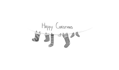 Happy christmas sock decoration illustration.