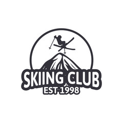 Fototapeta premium skiing club vintage design badge logo emblem patch club team