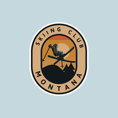 snowboard logo badge design illustration for t shirt poster patch sticker