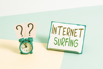 Conceptual hand writing showing Internet Surfing. Concept meaning browsing the Internet Navigating...