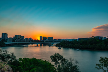 Fototapeta premium sunset over the city