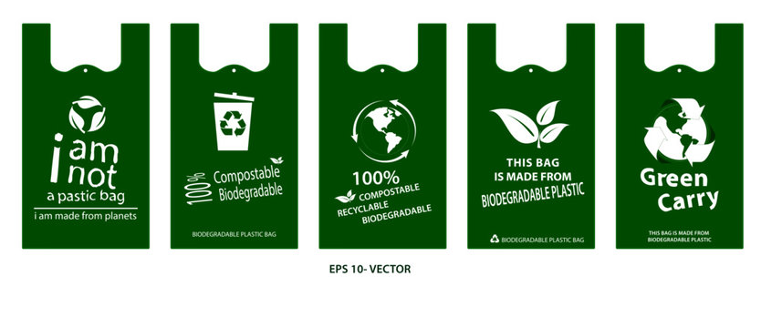 green bag concept or biodegradable plastic, compostable and recycleable   concept. easy to modify