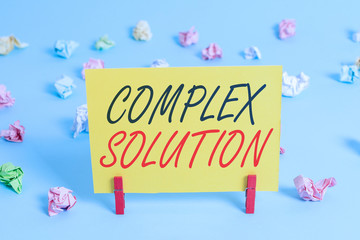 Text sign showing Complex Solution. Business photo text significant ideas that are completely or...