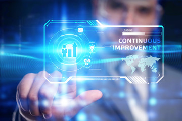 Fototapeta premium Business, Technology, Internet and network concept. Digital Marketing content planning advertising strategy concept. Continuous improvement