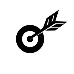 Bull eyes target with arrow icon logo design