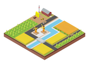 Isometric Farm with Building