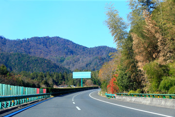 Beautiful roads, among the mountains, in the south of China