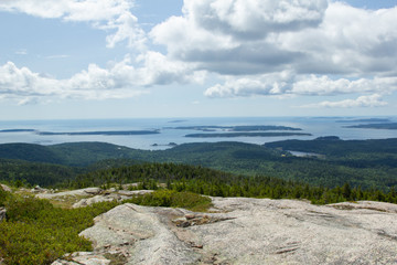 Fototapeta na wymiar Landscape View of Acadia National Park with Cloudscape