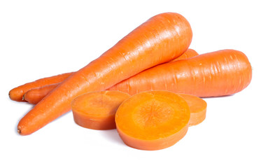 Fresh carrot isolated on white background