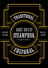 Art Deco Flyer Design Elegant Geometric for Exclusive Theme