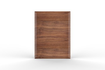 Blank Wood Plaque Template And Mock up. 3d render illustration.