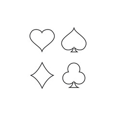 set of playing card casino symbol. vector illustration