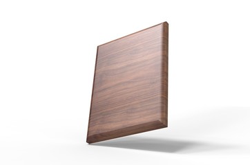 Blank Wood Plaque Template And Mock up. 3d render illustration.