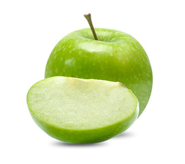 green apple fruit isolated on white background