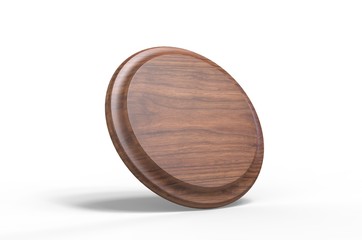 Blank Wood Plaque Template And Mock up. 3d render illustration.
