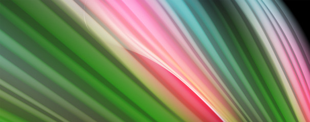 Modern rainbow liquid color flow colorful poster. Wave Liquid shape in black color background. Abstract composition