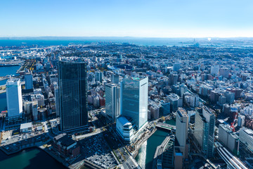 (神奈川県ｰ都市風景)ラウンジから見渡す横浜の風景２