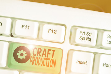 Word writing text Craft Production. Business photo showcasing process of analysisufacturing without...
