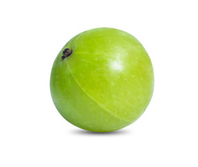 Indian gooseberry ,Phyllanthus emblica , amla green fruits isolated on white background