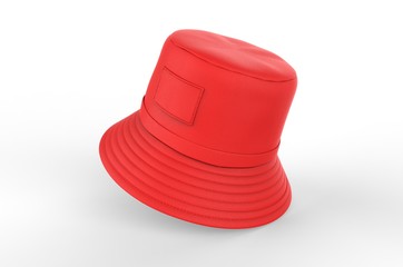 Blank bucket fisherman promotional hat or cap. 3d render illustration.