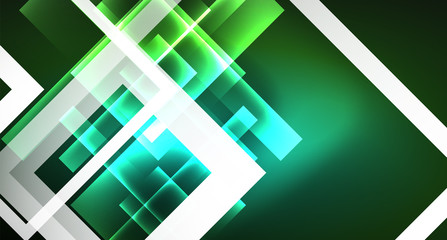 Neon geometric abstract background in hipster style on light background. Space retro design. Color geometric pattern. Square shape abstract background.