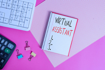 Handwriting text Virtual Assistant. Conceptual photo demonstrating who provides various services to...