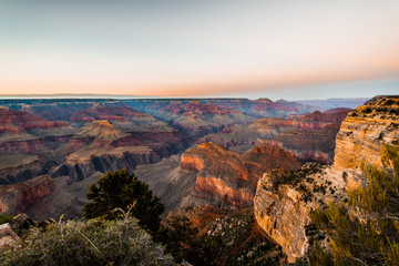 Fototapeta na wymiar Sunset over the Grand Canyon National Park from Hopi Point
