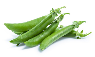 green pea vegetable bean isolated on white background