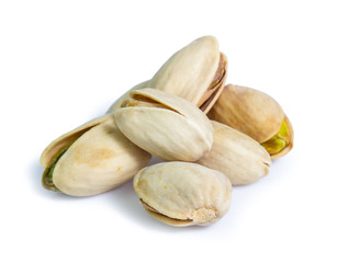 Pistachio nuts. Isolated on a white background