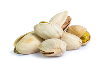 Pistachio nuts. Isolated on a white background
