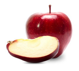 red apple fruit isolated on white background