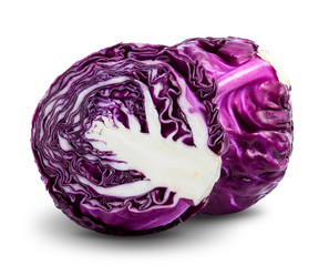 Fototapeta premium red cabbage vegetable isolated on white background