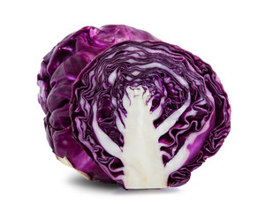 Obraz premium red cabbage vegetable isolated on white background