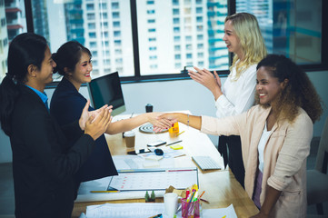 business people present the business project