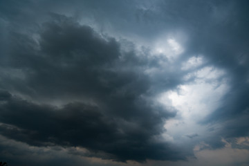 dark storm clouds with background,Dark clouds before a thunder-storm.