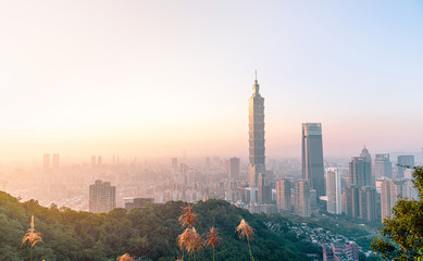 The most beautiful Viewpoint taipei city sunset in taiwan.