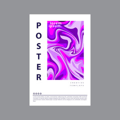 Marble Liquid Poster Template Purple Vector Images
